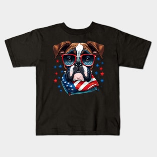 Boxer 4th of July Kids T-Shirt